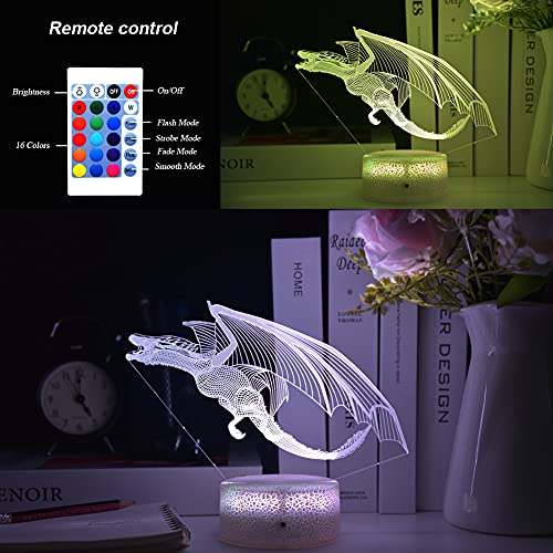 Dragon LED Lighting Kids Night Light,16 Colors with Remote Control Dragon Toy for Kids as a Birthday Gifts Christmas Gift for Boys and Girls