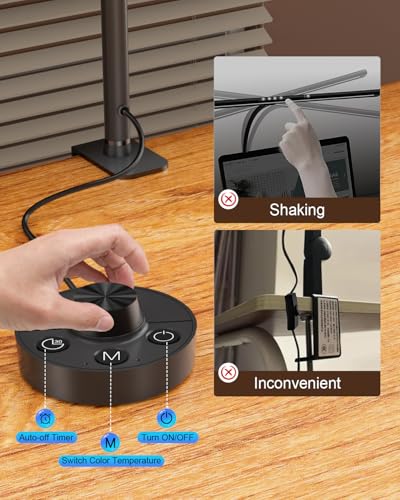 4-Head Curved Gooseneck Clamp Desk Lamp 24W Dimmable Multi-Color Office Light