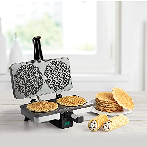 Electric Pizzelle Maker - Non-Stick 5-Inch Cookies, Black Variation