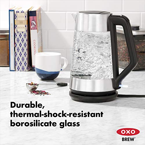 OXO Cordless Glass Electric Kettle - 1.75L Rapid Boil & Easy Pouring