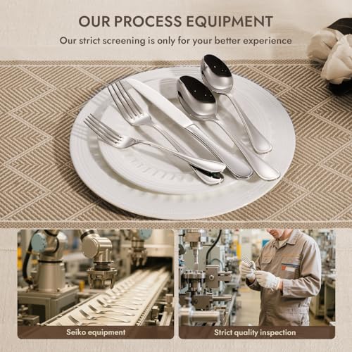Silver / 40-Piece Stainless Steel Flatware Set for 8 - KINGSTONE