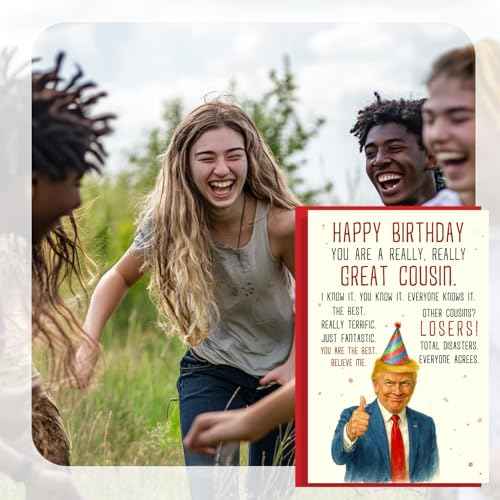 Birthday Card for Cousin, Humor Cousin Greeting Cards on Christmas, Birthday, Mothers Day, Heartfelt Message for Women from Niece Nephew, Decorations for Woman, Premium Quality