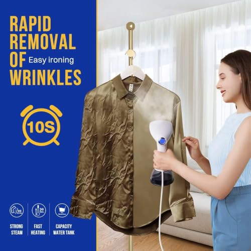 Portable 1350W Handheld Garment Steamer with 400ML Tank - Travel & Home Use