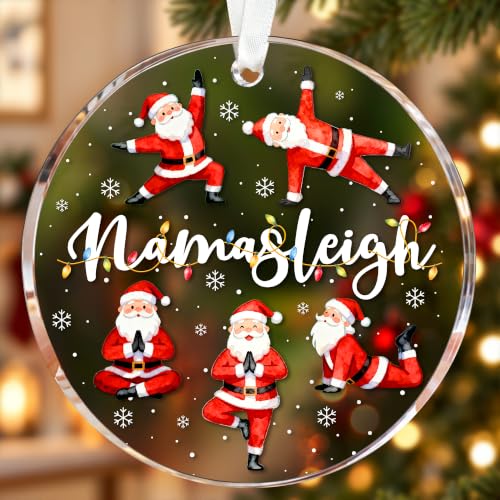 ZAGKOO Yoga Christmas Ornament 2026 – Santa Poses, Gift for Yoga Lovers