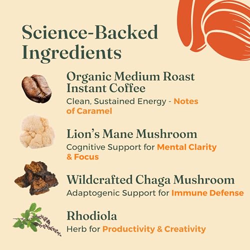 Four Sigmatic Organic Mushroom Coffee | Instant Mix with Lion's Mane,