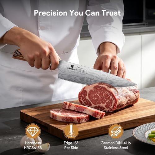 15-Piece Kitchen Knife Set with Magnetic Detachable Block - High Carbon Steel Chef, Steak & Utility Knives