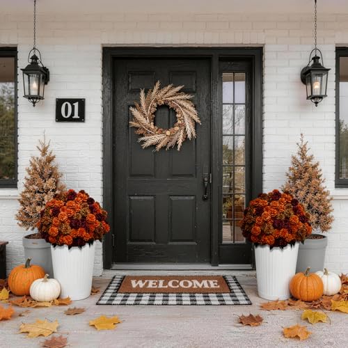 HIFORESTAR Mix Color 12 Bundles Artificial Fall Chrysanthemum Flowers Outdoor UV-Resistant Faux Plants