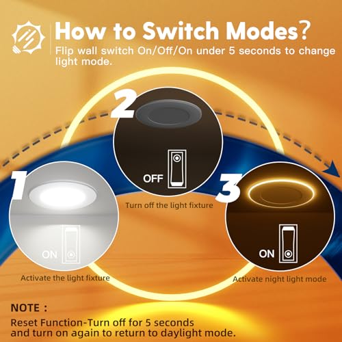 6 Inch LED Recessed Lighting with Night Light - 5CCT Selectable, Dimmable, Easy Install