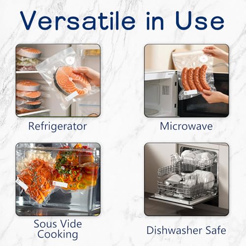 Large Vacuum Sealer Bags 12x13 in - 30 Pack BPA-Free Reusable Food Storage with 2 Bonus Clips - Compatible with Chef Preserve
