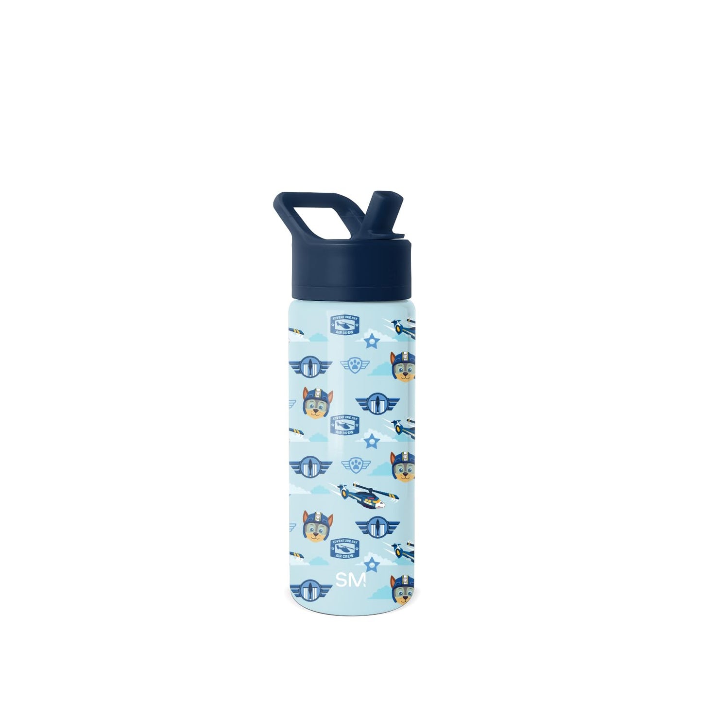 Simple Modern Kids Summit Water Bottle with Straw Lid | Paw Patrol 18oz Stainless Steel Cup Insulated Tumbler for Boys, Girls, School | Helicopter Chase