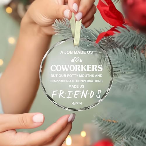 BSQUIELE Coworker Ornament - Glass Christmas Gift for Boss, Manager & Colleagues
