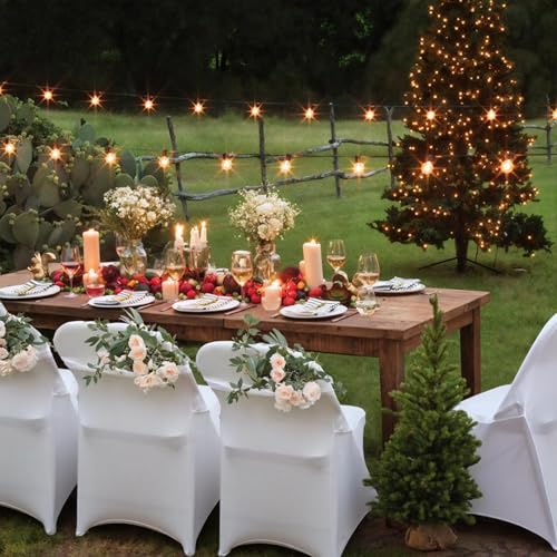 White Stretch Spandex Folding Chair Covers 30PCS for Wedding & Events - Babenest