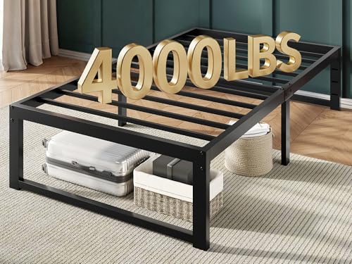 Twin Metal Bed Frame - Heavy Duty Support 4000LBS, Black, 14 Inch