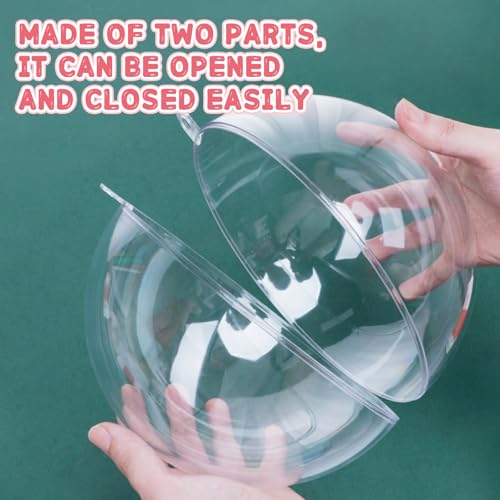Haawooky 7.8 Inch Extra Large Clear Fillable Christmas Ornaments - 2 Pack