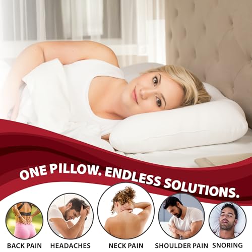 Ergonomic Cervical Pillow for Neck Pain Relief - Full Size, White