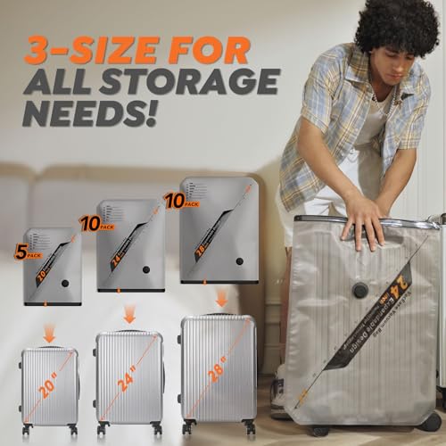 Vacbird 25-Pack Rechargeable Wireless Vacuum Compression Packing Bags Set for Travel & Home Storage