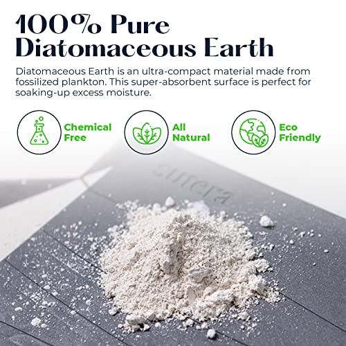 SUTERA Grey Diatomaceous Earth Stone Bath Mat - Quick-Dry, Non-Slip Bathroom Rug