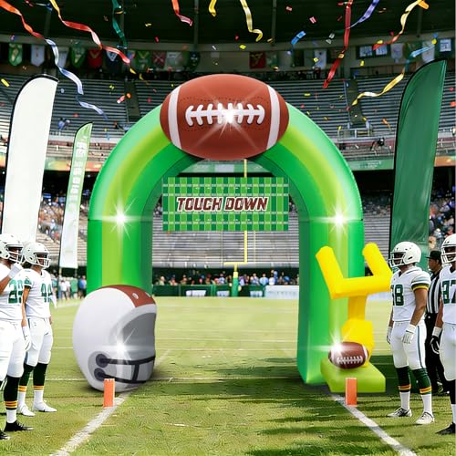 Eyourlife 9FT Inflatable Football Arch with LED Goal Post & Helmet - Yard Party Decor