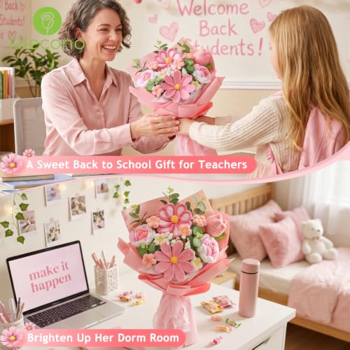 Pink Handmade Crochet Flower Bouquet - Large Gift for Mother's Day & Special Occasions