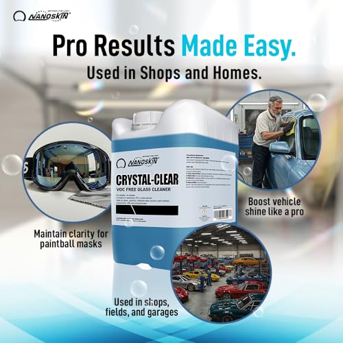 Nanoskin Crystal-Clear VOC-Free Glass Cleaner 640 Fl Oz - Streak-Free Surface & Vehicle Glass