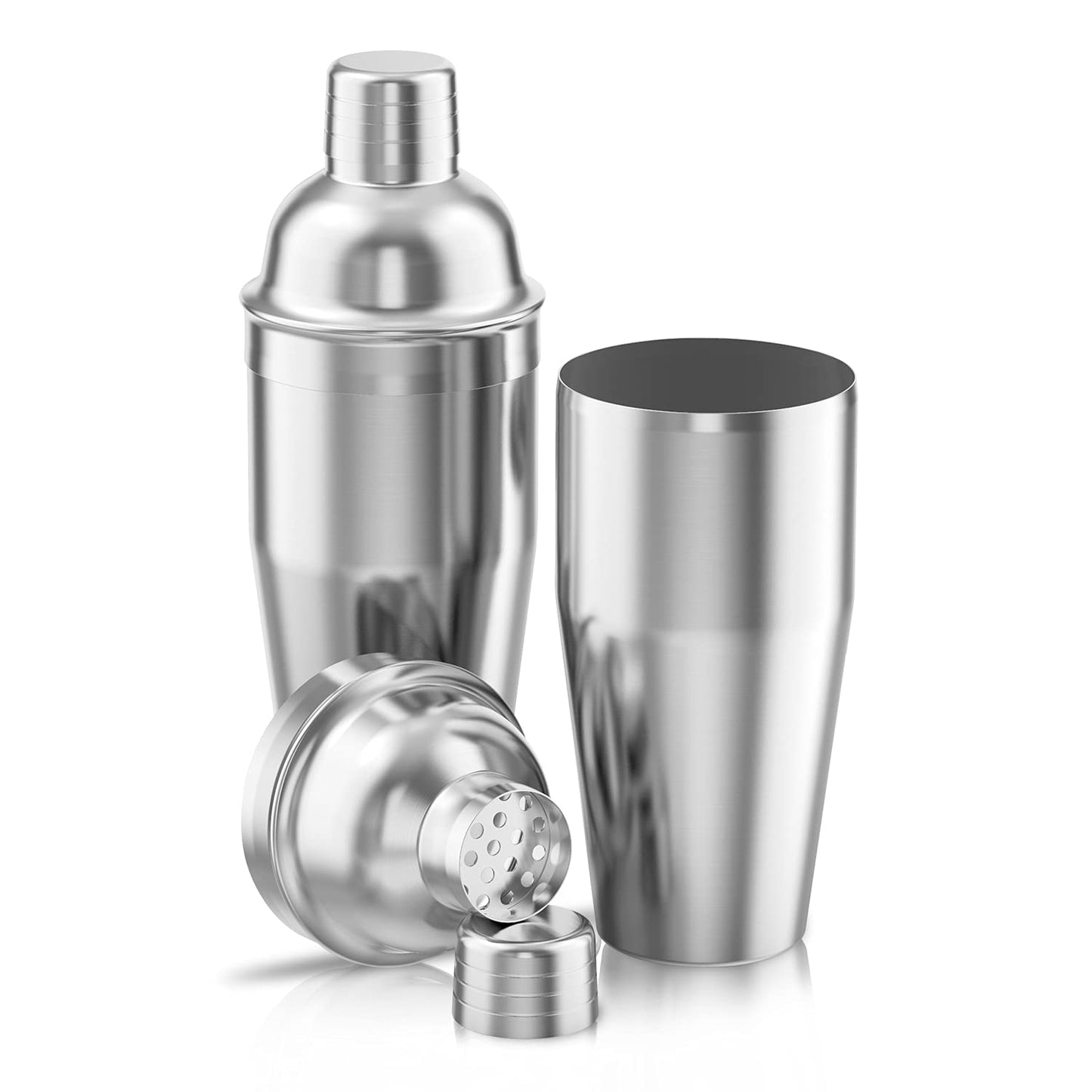 Cocktail Shaker,24 oz Martini Shaker,Food Grade Stainless Steel Martini Mixer Built-in Strainer,Drink Shaker by LUCKYGOOBO,Bartender Kit Gifts. (Black)
