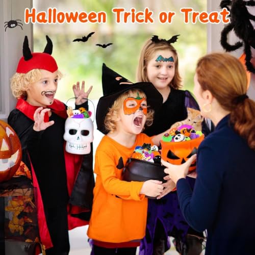 Halloween Mochi Squishy Toys with Pumpkin Bucket - 50Pcs Set for Kids & Party Favors