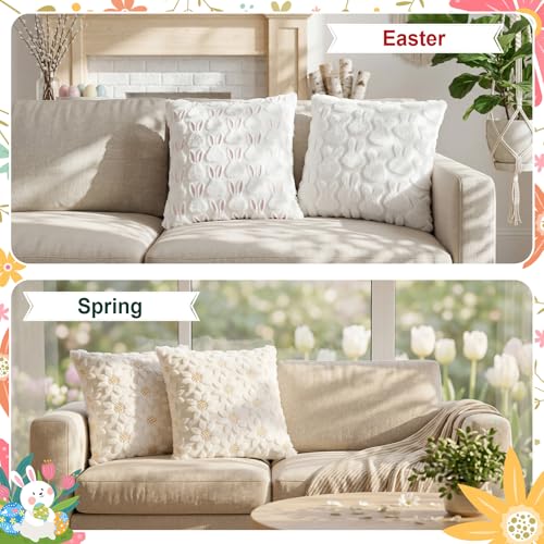 Moukeren 18Pcs Holiday Pillow Covers 18x18 in Seasonals Set – 4 Seasons, 3D Patterns