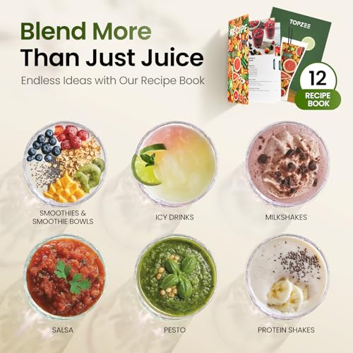 Personal Smoothie Blender with 24oz To-Go Cup - 1000W Compact Black