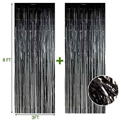 Twinkle Star 2 Pack Photo Booth Backdrop 3FT x 8FT Foil Curtain Tinsel Backdrop Environmental Background Streamers for Birthday Party, Wedding, Graduation, Christmas Decorations