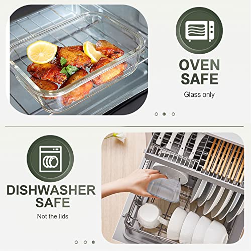 Gray 15-Pack Glass Food Storage Containers Set with Lids - KOMUEE