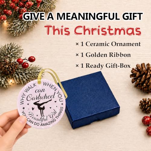Pink Christmas Ornament for Women & Girls - Gymnastics Gift, Holiday Decor