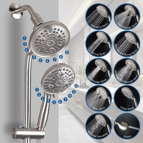 High Pressure Handheld/Rain 82-mode 3-way Shower Head Combo with