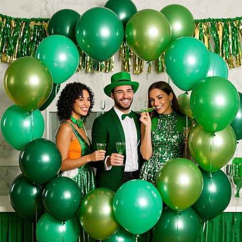 Green Balloons Green Birthday Decorations 160 Pack 5 inch Round Party Balloons for Dark Green Themed Wedding Graduation Anniversary Christmas Birthday Party St Patricks Day Backdrop Decorations