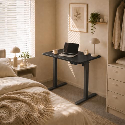 AdGiGi Black 32x24 inch Electric Standing Desk - Compact Adjustable Home Office Workspace