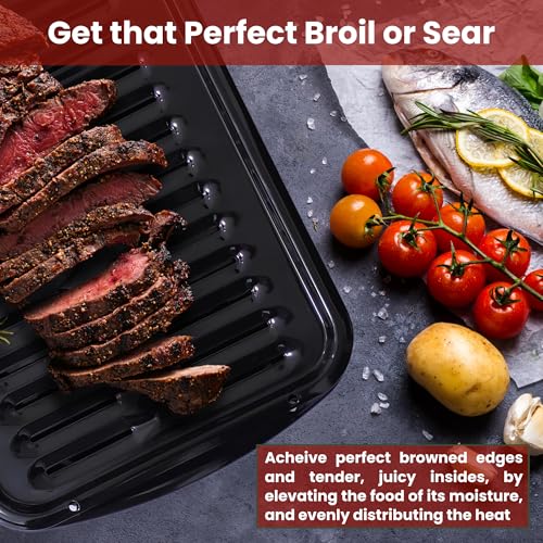 CULINARIN Black Nonstick Broiler Pan with Rack 16.75" x 13" for Oven