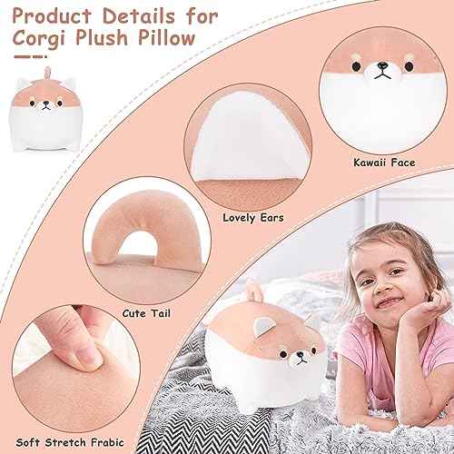 Auspicious beginning Shiba Inu Plushie Stuffed Animal Corgi Plush Cute Dog Plushies Toy Anime Corgi Shiba Plush Kawaii Plushies Dog Soft Pillow, Plushie Toy Birthday Gifts for Boys Girls