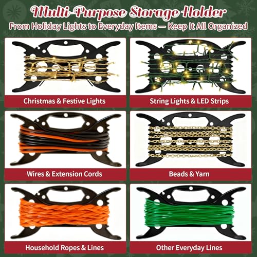 ADXVR 12-Pack Christmas Light Storage Reels Organizer, Cord Winders & Extension Hose Holder