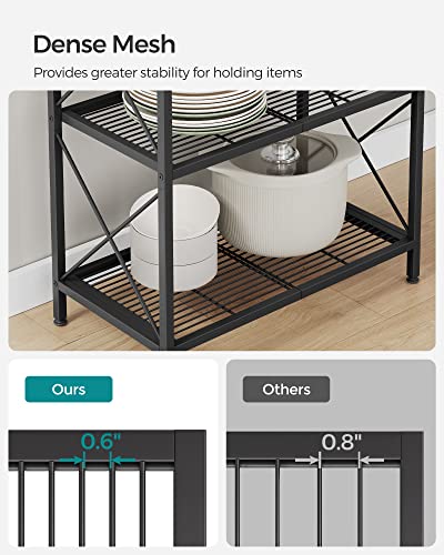 Black 5-Tier Steel Storage Rack with X Side Frames - Versatile Shelving Unit