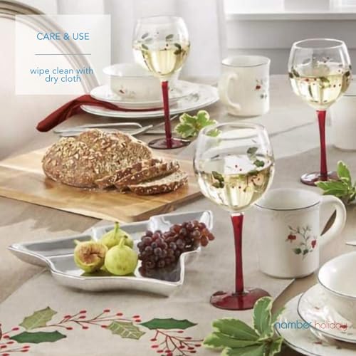 Nambe 11.5-Inch Christmas Tree Candy Dish - Holiday Serveware