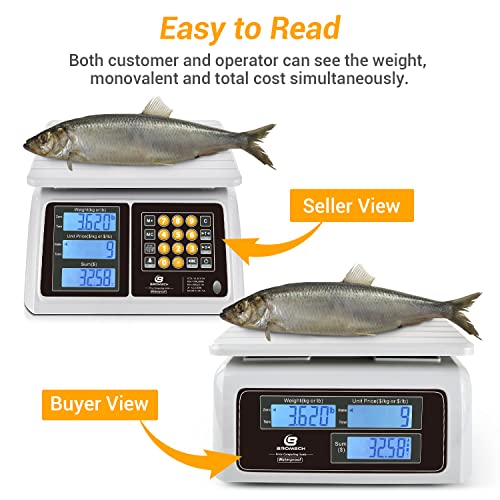 BROMECH Waterproof Commercial Food Scale 66lb with Price Computing