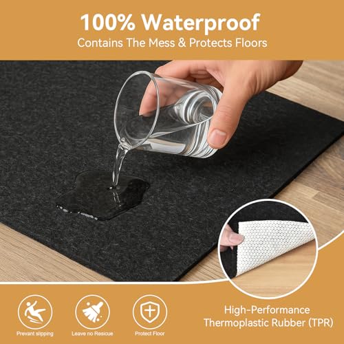 8' x 10' Deep Dream Felt Rug Pad with Rubber Backing - Non-Slip Cushioned Rug Gripper