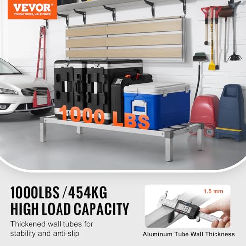 VEVOR 48 x 20 x 8-Inch Aluminum Dunnage Rack 1000 lbs Capacity Commercial Food Storage