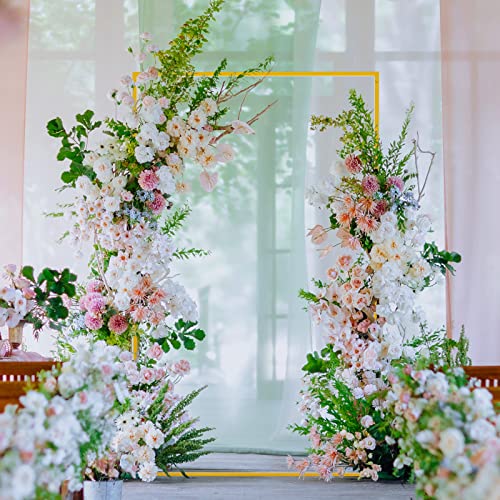 Fomcet Gold Metal Square Backdrop Stand 6.6ft x 4ft Wedding Arch Frame