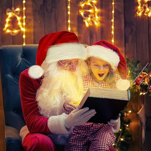 Christmas Hat, Santa Hat Holiday for Adults Unisex Velvet Comfort Extra Thicken Fur Xmas Hat for New Year Festive Party