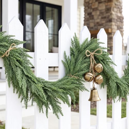 FHLSA 9Ft Norfolk Pine Artificial Garland with 150 Tips, Full & Lush Christmas Decor