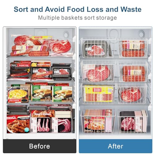 iSPECLE Freezer Organizer Bins - For 16/17/21 Cu Ft Upright Freezer,