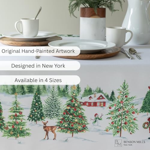 Benson Mills Christmas Wonderland Rectangular Tablecloth 60 x 104 Inches - Holiday Decor