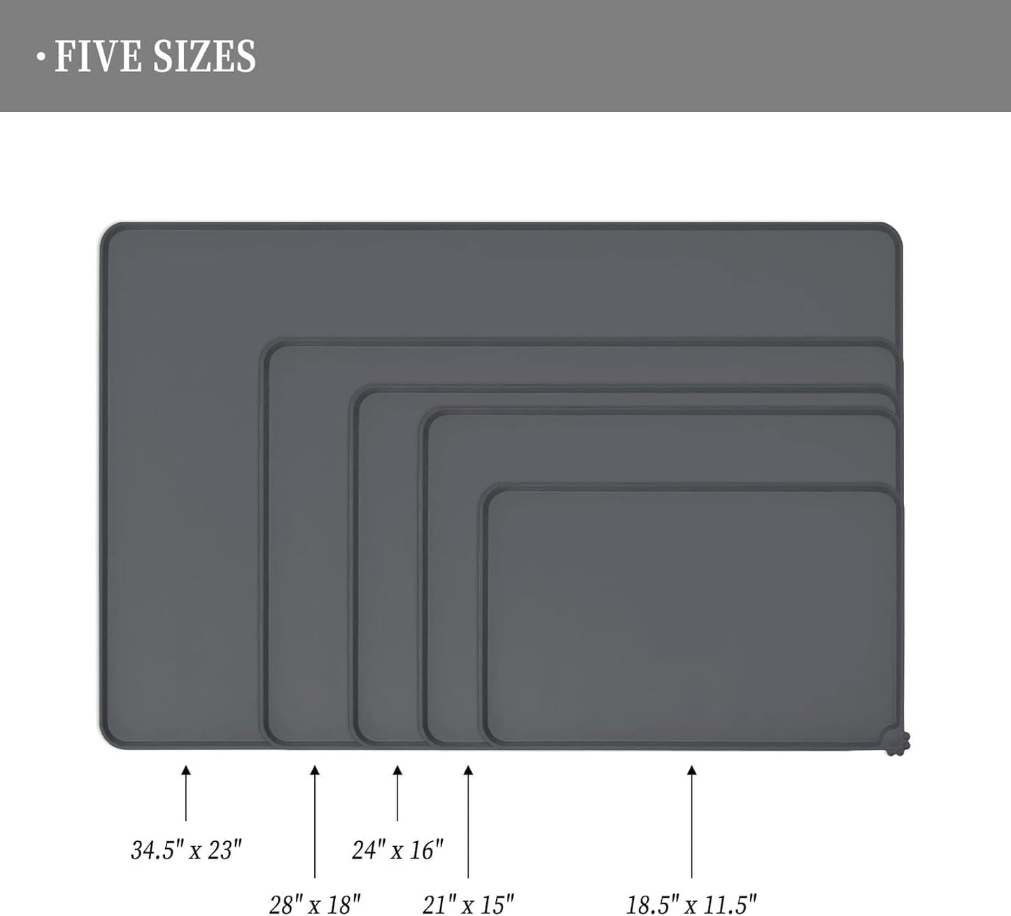 Reopet Waterproof Pet Feeding Mat - Non-Slip Silicone Design with High Raised Edges | Protects Floors from Spills
