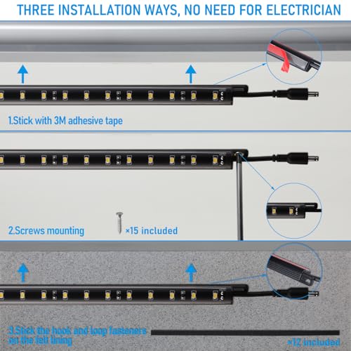 LED Safe Lighting Kit with Motion Sensor - 12 Inch Daylight 5000K