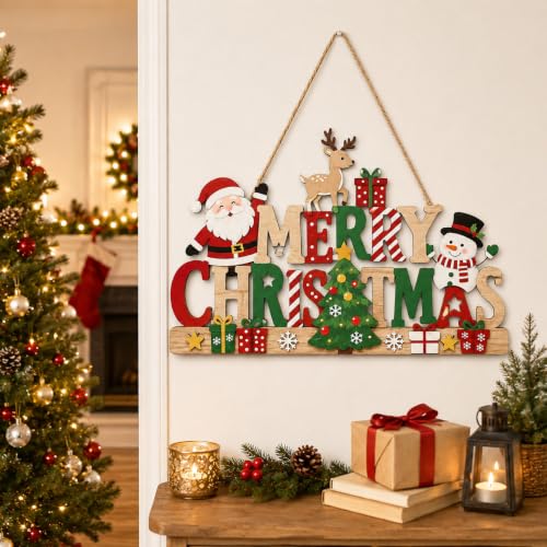 Frebrez Reindeer Wooden Christmas Hanging Sign - Holiday Decor